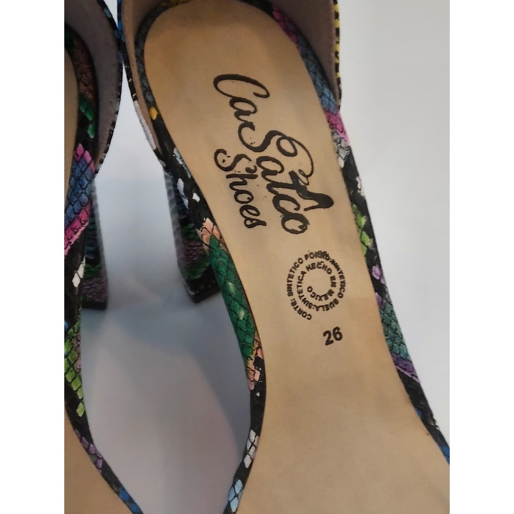 Charlotte Russe  (?) Becca 4" High Heel Multi Colored Snake Skin Sandal Sz 10